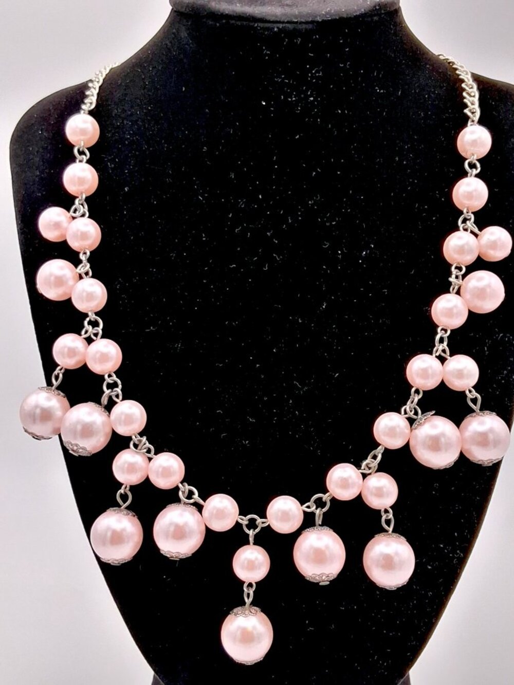 Paparazzi Blush Pink Cluster Pearl Necklace and Earrings